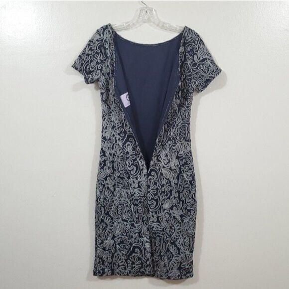 JS COLLECTIONS Soutache Cocktail Dress Blue Size 4 - Picture 8 of 15